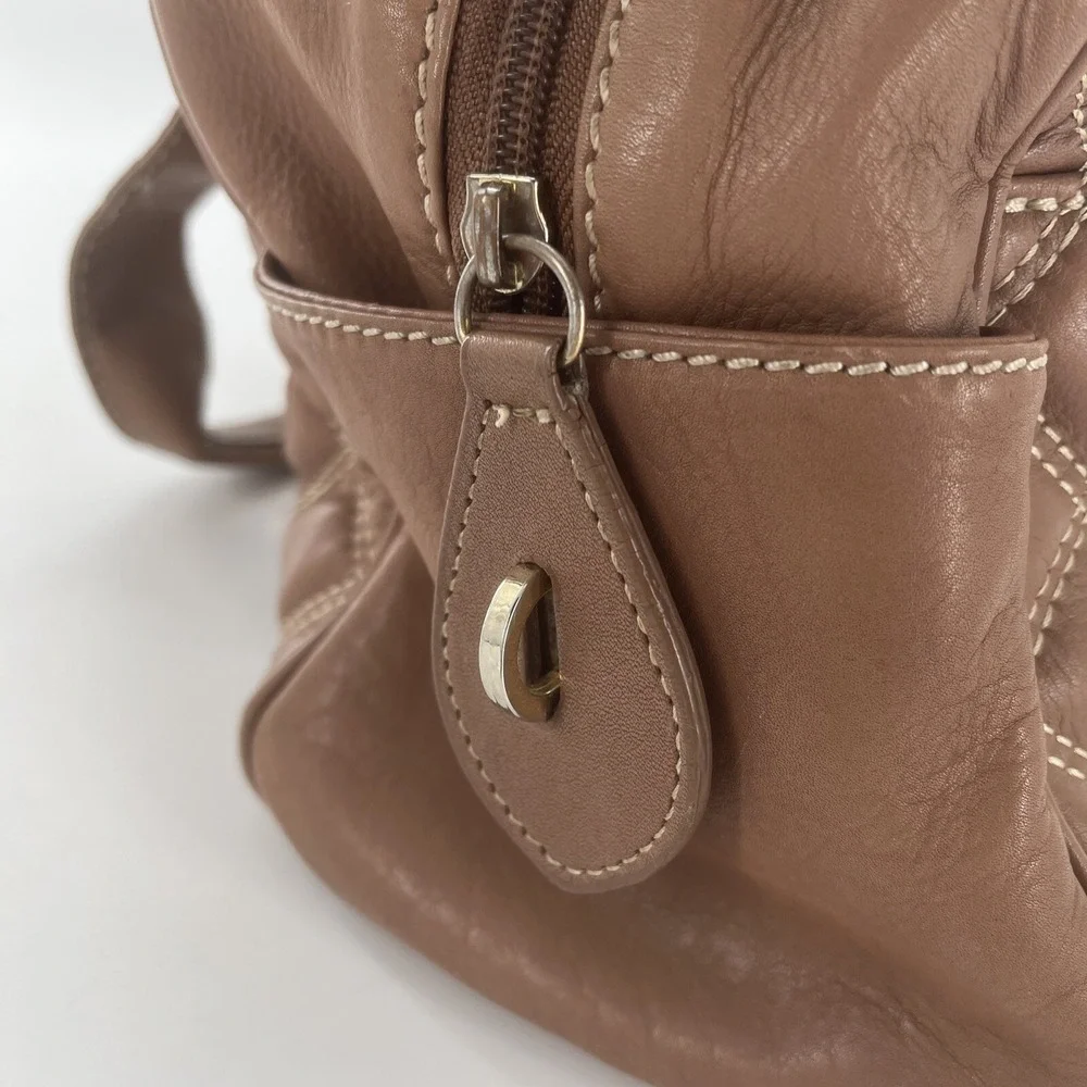 Barr + Barr New York Leather Quilted Satchel Crossbody‎ Tan Camel Bag Purse